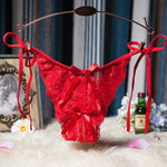 Open Crotch Lace Thong w Side Tie