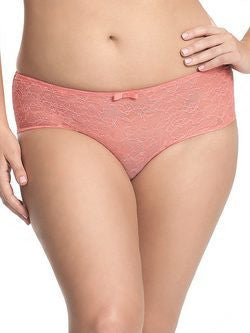 Pure Lace High Waist Brief CORAL - CLEARANCE