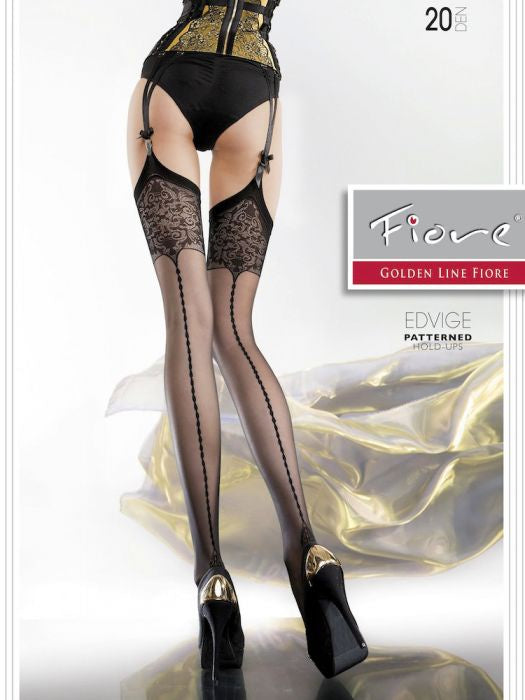 Fiore Edvige Lace Top Seamed Stockings