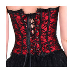 Romantic Lace Overlay Corset with Steel Busk