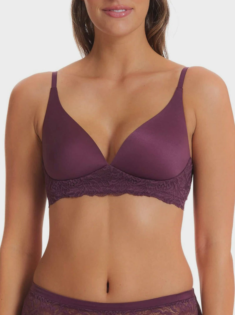 Supersoft With Lace Wirefree Bra CHERRY