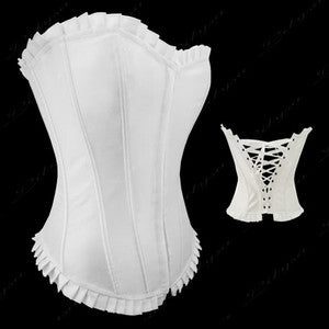 Satin lace-up boned corset & G-String